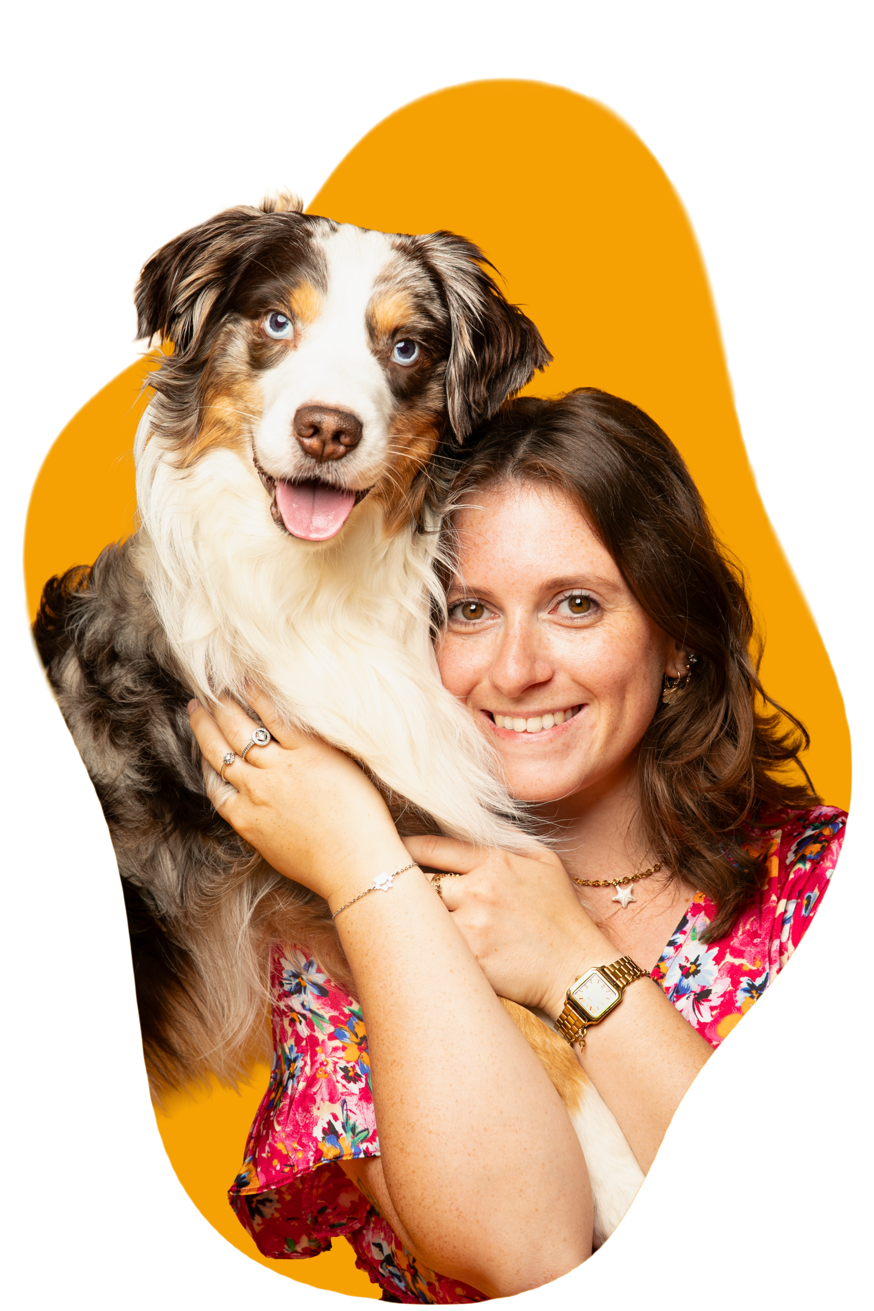 Maître et chien heureux