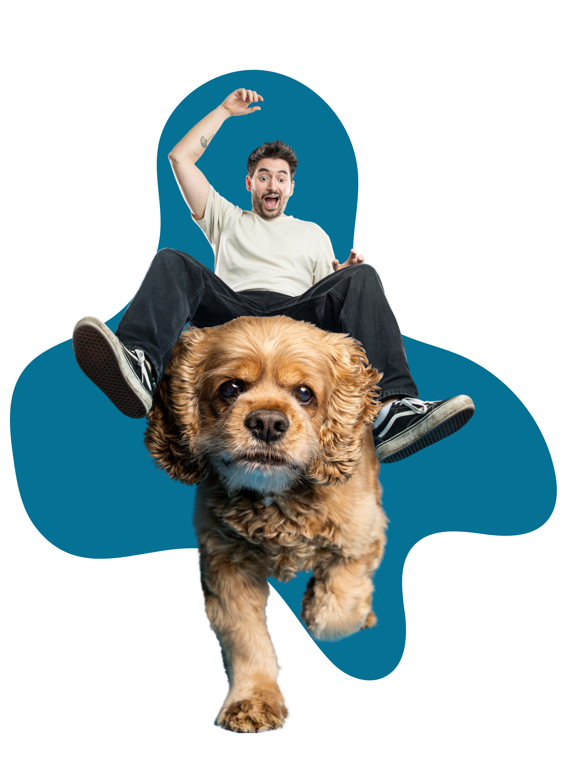 Maître sur son chien dans une bulle